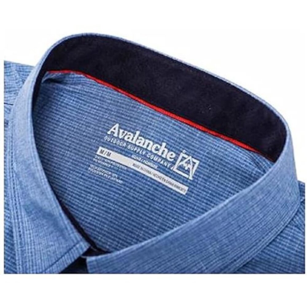 Avalanche Men's Performance Short Sleeve Woven Shirt (Blue, Small) - Picture 3 of 5